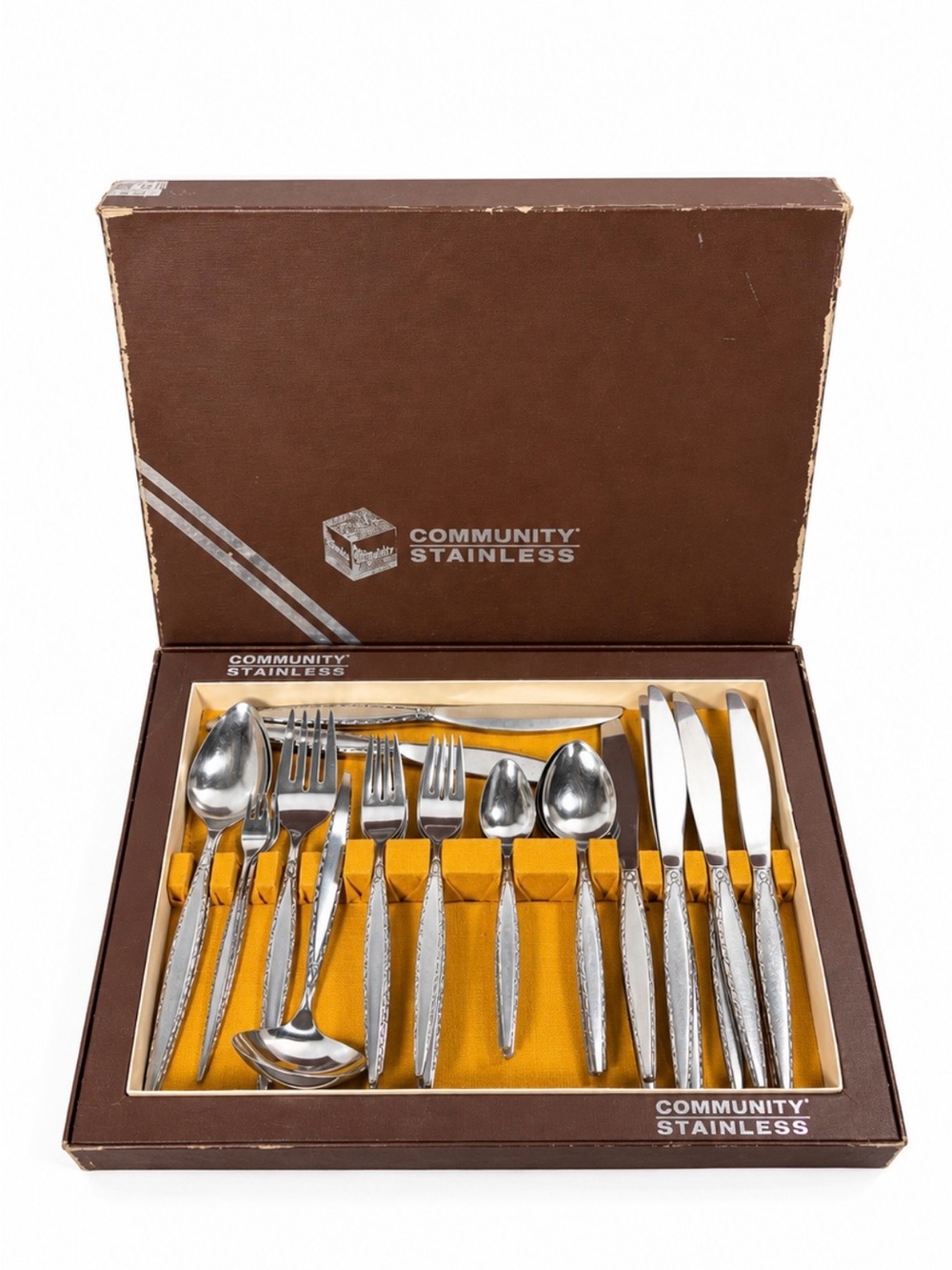 Oneida Community Stainless Steel Flatware Set - Venetia Pattern (42 Pcs + Box)
